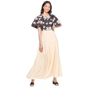 Who What Wear Cream Maxi Skirt wrap around